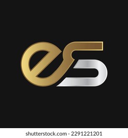 es letter logo with black background