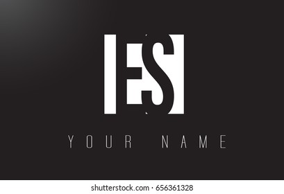 ES Letter Logo With Black and White Letters Negative Space Design.
