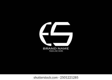 ES letter logo creative design. ES unique design. ES letter logo design on black background.