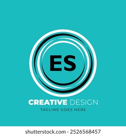 ES carta logotipo criativo design. Design exclusivo da ES. Ilustração vetorial