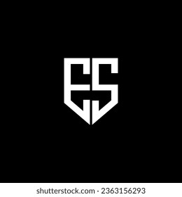 ES letter logo design with black background in illustrator. Vector logo, calligraphy designs for logo, Poster, Invitation, etc.
