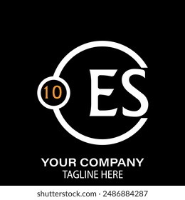 ES Letter Logo Design. Black Background.