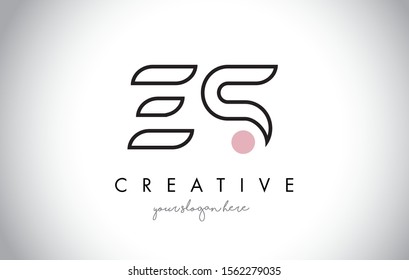 ES Letter Logo Design with Creative Modern Trendy Typography and Black Colors.