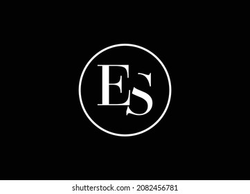 ES Letter Logo Design with Creative Intersected,