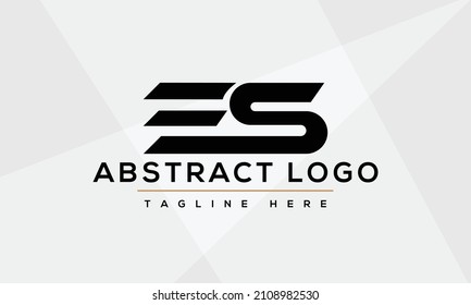 ES Letter Logo Design with Creative Modern Trendy Typography and Black Colors.