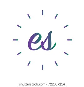 ES Letter Logo design with creative square background 
