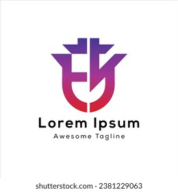 ES letter logo design icon 