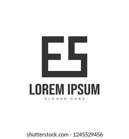 ES Letter logo design. Initial letter logo template design