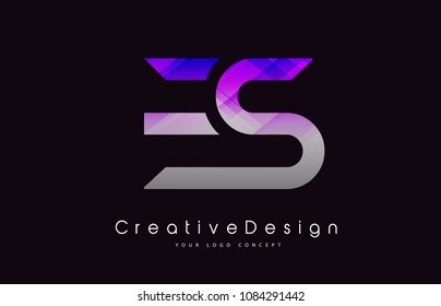 ES Letter Logo Design in Purple Texture Colors. Creative Modern Letters Vector Icon Logo Illustration.