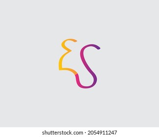 ES Letter Logo Design Template Vector