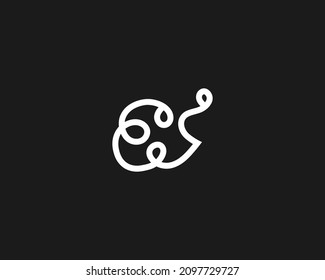 ES letter logo design template vector