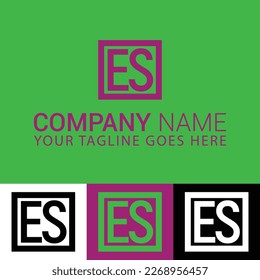 ES letter logo design templates. For any institute or company whose start letter is E  S. clean minimal and creative logo design 