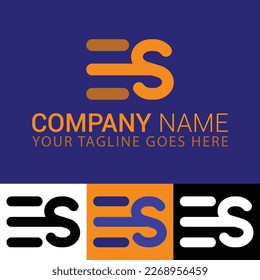 ES letter logo design templates. For any institute or company whose start letter is E  S. Minimal and creative logo design