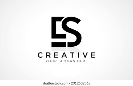 ES Letter Logo Design Vector Template. Alphabet Initial Letter ES Logo Design With Glossy Reflection Business Illustration.