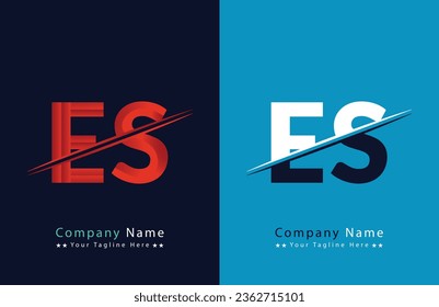 ES Letter logo design vector template.