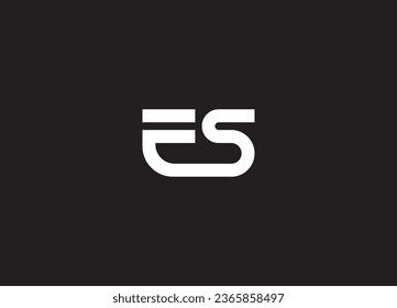 ES Letter Logo Design Vectorvorlage. Alphabet Initial Letter ES Logo Design mit glänzender Reflektion Business Illustration.