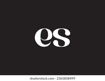 ES Letter Logo Design Vector Template. Alphabet Initial Letter ES Logo Design With Glossy Reflection Business Illustration.