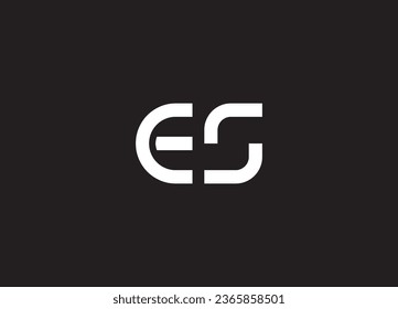 ES Letter Logo Design Vector Template. Alphabet Initial Letter ES Logo Design With Glossy Reflection Business Illustration.