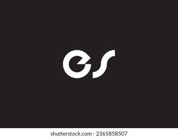 ES Letter Logo Design Vectorvorlage. Alphabet Initial Letter ES Logo Design mit glänzender Reflektion Business Illustration.