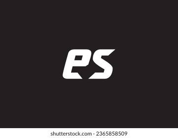 ES Letter Logo Design Vector Template. Alphabet Initial Letter ES Logo Design With Glossy Reflection Business Illustration.