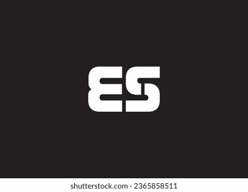 ES Letter Logo Design Vector Template. Alphabet Initial Letter ES Logo Design With Glossy Reflection Business Illustration.