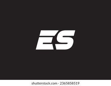 ES Letter Logo Design Vector Template. Alphabet Initial Letter ES Logo Design With Glossy Reflection Business Illustration.