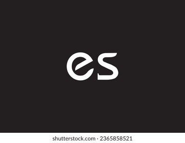 ES Letter Logo Design Vector Template. Alphabet Initial Letter ES Logo Design With Glossy Reflection Business Illustration.