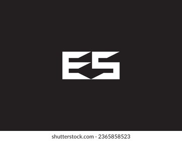 ES Letter Logo Design Vector Template. Alphabet Initial Letter ES Logo Design With Glossy Reflection Business Illustration.