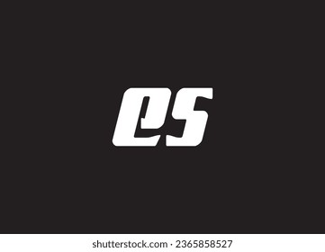 ES Letter Logo Design Vector Template. Alphabet Initial Letter ES Logo Design With Glossy Reflection Business Illustration.