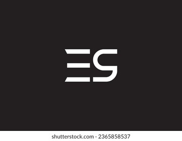 ES Letter Logo Design Vector Template. Alphabet Initial Letter ES Logo Design With Glossy Reflection Business Illustration.