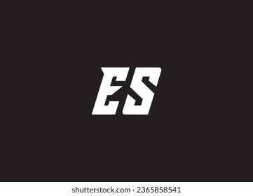 ES Letter Logo Design Vector Template. Alphabet Initial Letter ES Logo Design With Glossy Reflection Business Illustration.