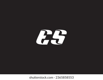 ES Letter Logo Design Vector Template. Alphabet Initial Letter ES Logo Design With Glossy Reflection Business Illustration.