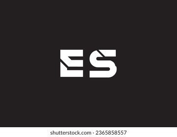 ES Letter Logo Design Vectorvorlage. Alphabet Initial Letter ES Logo Design mit glänzender Reflektion Business Illustration.