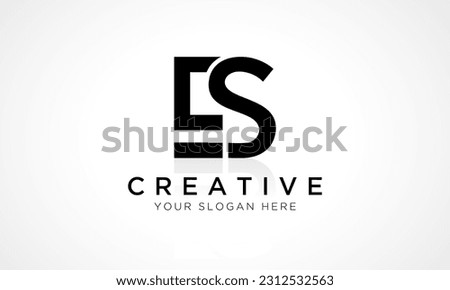 ES Letter Logo Design Vector Template. Alphabet Initial Letter ES Logo Design With Glossy Reflection Business Illustration. Stock fotó © 