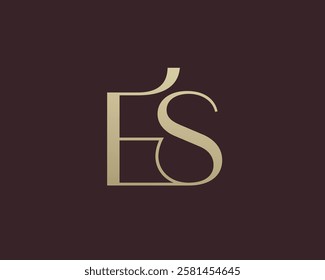 ES letter logo icon design. Classic style luxury initials monogram.