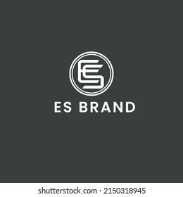 ES Letter, ES logo, logotype, brand, business, branding, round logo, white logo, 