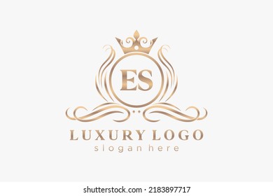 ES Letter Royal Luxury Logo template in vector art for Restaurant, Royalty, Boutique, Cafe, Hotel, Heraldic, Jewelry, Fashion and other vector illustration.