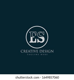 ES letter template logo design vector