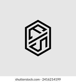 Geometrisches Monogramm der Linie ES mit hochwertigem professionellem Design, das gut gedruckt werden kann