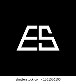 ES logo abstract monogram isolated on black background