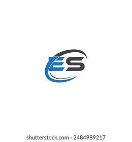  ES Logo Design, ES Letter Logo Design Vector Template. ES Alphabet Initial Letter 