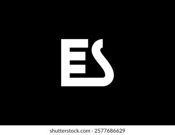 ES Logo Design Template Vector Graphic Branding Element.
