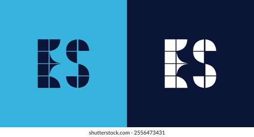 ES logo design with tile shape. Minimalist and modern vector illustration design suitable for business or brand