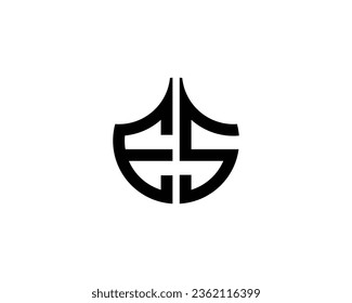 ES logo design vector template