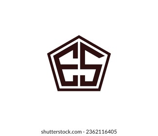 ES logo design vector template