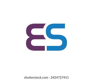 ES logo design vector template