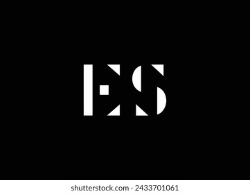 ES logo design vector template