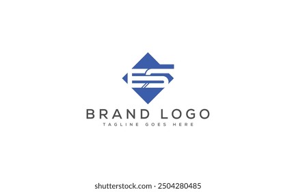 ES logo design vector template design for brand