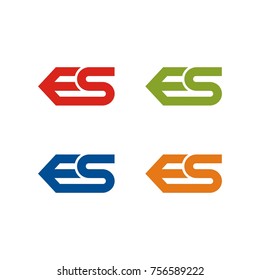 ES logo initial letter design template vector illustration