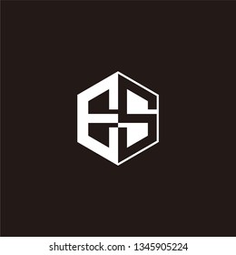 ES Logo Initial Monogram Negative Space Designs Templete